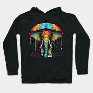 Elephant Rainy Day With Umbrella Hoodie